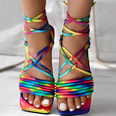 Women's Colorful Multi-Strap Flat Sandals, Comfortable Slip-On Shoes For Daily Wear, Stylish Ladies Footwear For Casual