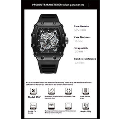 Large Dial Luminous Barrel-shaped Men's Watch