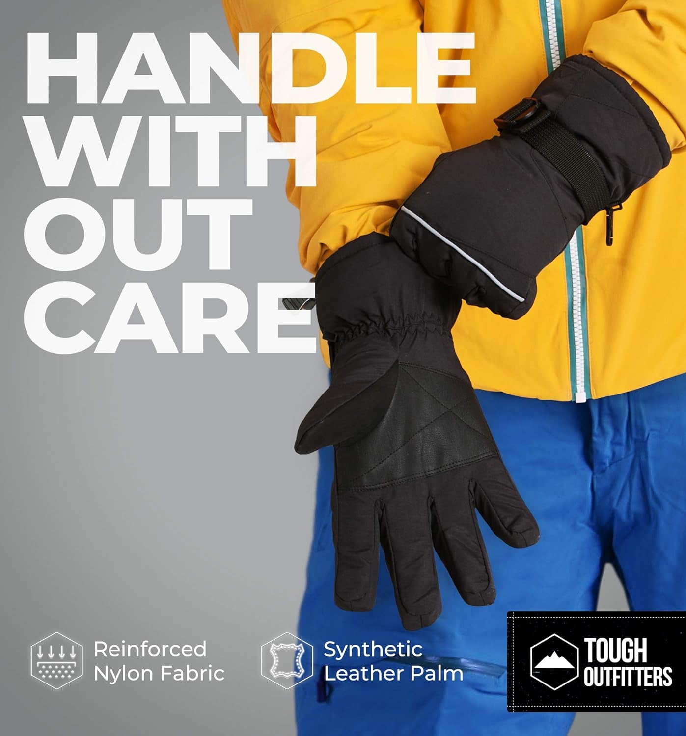 Ski Gloves for Men & Women -Thermal Snow Gloves & Waterproof Snowboarding Gloves - Warm Winter Gloves for Men