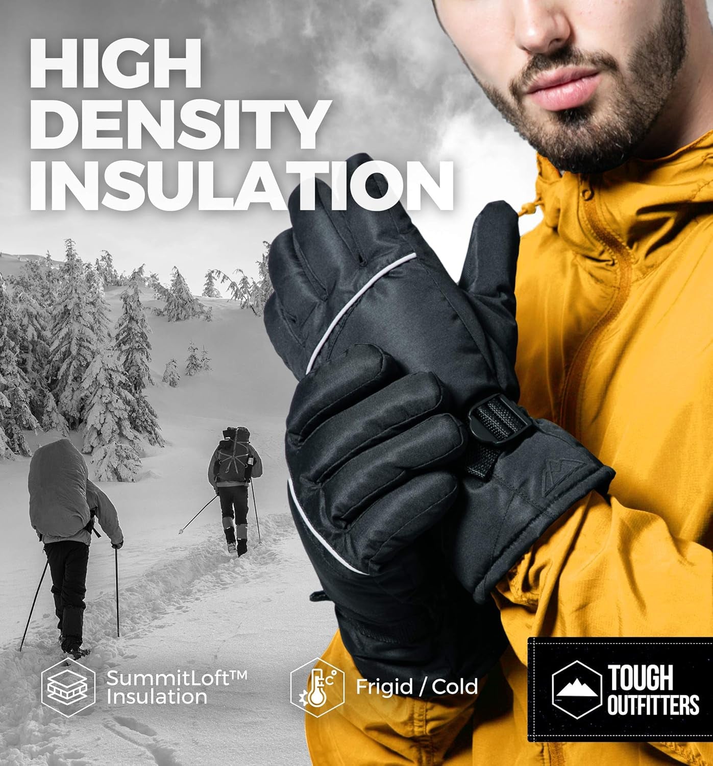Ski Gloves for Men & Women -Thermal Snow Gloves & Waterproof Snowboarding Gloves - Warm Winter Gloves for Men